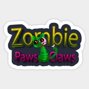 Cat Paws & Claws: Halloween meow Prints funny zombie Sticker